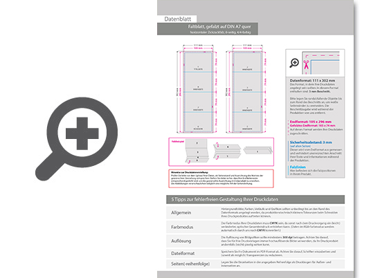 Product Bild faltblatt__gefalzt_auf_din_a7_quer__horizontaler_zickzackfalz__8-seitig