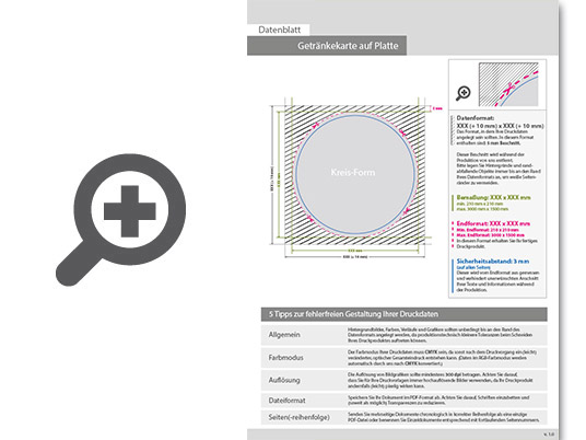 Product Bild getr__nkekarte_auf_platte_rund_(kreisrund_konturgefr__st)___einseitig_4_0-farbig_bedruckt