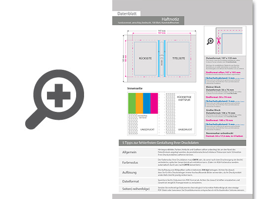 Product Bild haftnotizen-set_100_blatt_mit_kunststoffmarkern_und_bedrucktem_hardcover-bucheinband