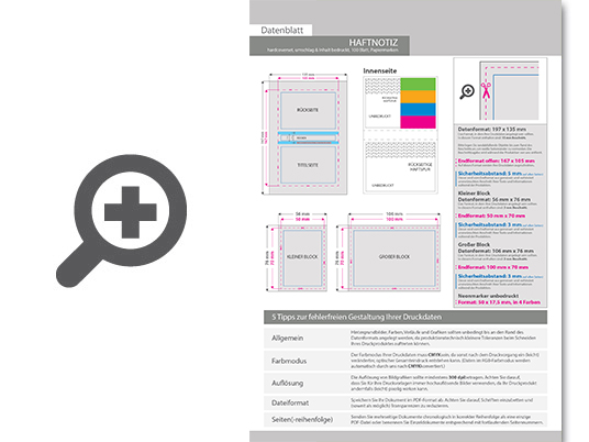 Product Bild haftnotizen-set_100_blatt_mit_papiermarkern_und_bedrucktem_hardcover-bucheinband