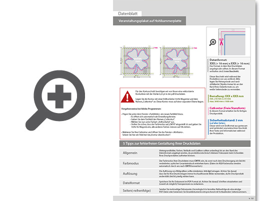 Product Bild veranstaltungsplakat_auf_hohlkammerplatte_in_kleeblatt-form_konturgefr__st___beidseitig_4_4-farbig_bedruckt